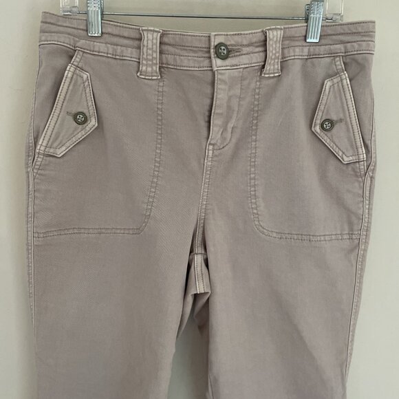 Torrid Military Crop Pant Women's 18 Taupe Pale Pink Twill Ankle Cargo Stretch - Picture 2 of 10